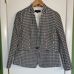 Talbots Wesley Gingham Black and White Blazer